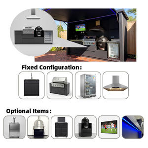 Cocina Exterior Personalizada de Acero Inoxidable Resistente a la Intemperie, Refrigerador Frío al Tacto, Cocina Exterior para Barbacoa con Cobertizo para Patio y Jardín - Product Image 3