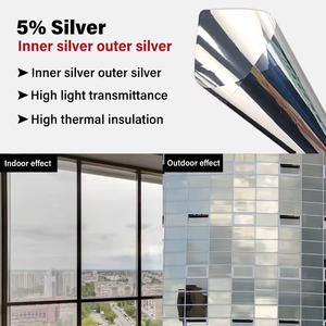 Film pour fenêtres de bâtiment en PET de bonne qualité, anti-chaleur, anti-explosion, vision unilatérale, miroir réfléchissant, <span class=keywords><strong>protection</strong></span> de la vie privée, décoratif - Product Image 1