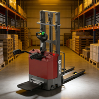 Gerbeur électrique Yangzi avec chargeur intégré 1,5t, transpalette autoporté, rayon de braquage compact pour allées étroites en entrepôt
