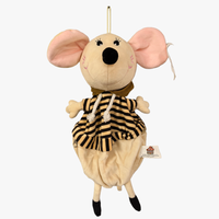 Nouveau design Sac en tissu peluche PP coton en forme de souris avec capuche rayée, sac mignon pour bonbons et chocolats