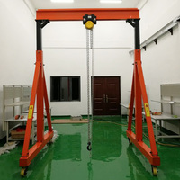Mini-grue portique mobile 2 tonnes, grue portique mobile à cadre en A, palan à chaîne réglable en hauteur pour le levage de moteurs en garage