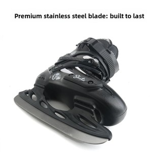 Patins à glace professionnels unisexes pour débutants et adultes - Chaussures de patinage artistique avec empeigne en PP et fermeture à boucle, patins à roulettes pour glace réelle - Product Image 2