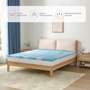 Memory Foam Matratze Topper <span class=keywords><strong>Gel</strong></span> Infused Matratze <span class=keywords><strong>Pad</strong></span> Belüftete Bett Topper Drucken tlastung Rückens ch merzen Bett Kissen Home Textilien - Product Image 3