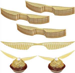 Decorazioni in Cioccolato 3D a Forma di Ali Dorate con Snitch d'Oro per Torte, Ideali per Feste di Ringraziamento, Halloween e Pasqua - Product Image 2