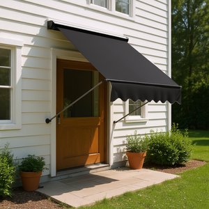Auvent rétractable manuel noir 65 x 4, protection UV pour fenêtre ou porte - Product Image 2