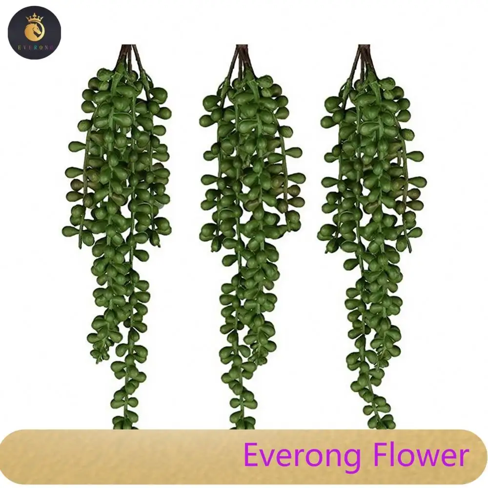 Kunstmatige Vetplanten Hangende Parels Plant Parelsnoer 20 Inch Vlok Opknoping Vetplanten Voor Huisdecoratie