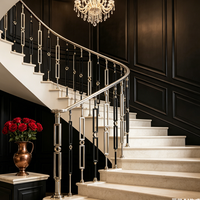 Balustres d'escalier en alliage d'aluminium LD-Metal au design moderne, noir et or laiton, pour la décoration intérieure des balcons et escaliers de villas