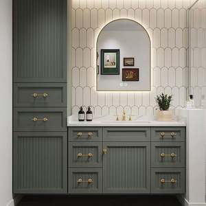 Classical Retro Nanyang Style High-end Floating Wooden Bathroom Vanities Cabinet - Product Image 3