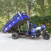 Tricycle à moteur 5 roues adapté aux routes difficiles, moteur refroidi par eau 250cc, tricycle à essence pour l'agriculture