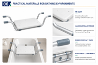 Asiento de Transferencia Ajustable para Bañera SimplyWalk, Silla de Baño de 100 kg con Extremos Acanalados para Proyectos de Baños Accesibles