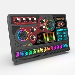 Tarjeta <span class=keywords><strong>de</strong></span> Sonido Profesional para Transmisión en Vivo con Iluminación RGB y <span class=keywords><strong>Cambiador</strong></span> <span class=keywords><strong>de</strong></span> Voz para Grabación <span class=keywords><strong>de</strong></span> Karaoke, Fabricada en Fábrica - Product Image 1