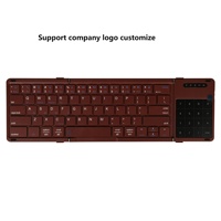 Mini clavier pliable BT sans fil ultra mince pavé tactile fonction numérique clavier de téléphone portable à double mode pour ordinateur