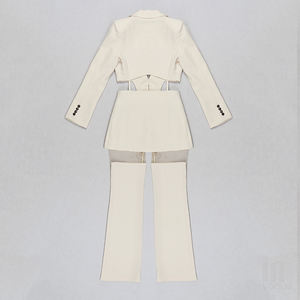 Completo da <span class=keywords><strong>donna</strong></span> con giacca da ufficio e completo da <span class=keywords><strong>donna</strong></span> bianco elegante e smoking - Product Image 5