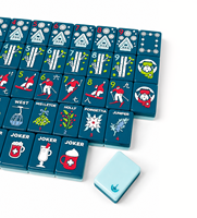 Jeu de Mahjong Américain 166 Tuiles Hiver Station de Ski Gondole Saint-Bernard Chocolat Chaud Mah Jongg OEM