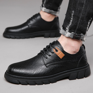 รองเท้าหนังผู้ชายทรงหัวมน ส้นเตี้ย กันลื่น เหมาะสำหรับใส่ทำงานหรือลำลอง พื้นยาง ผลิตที่เวินโจว เจ้อเจียง - Product Image 4