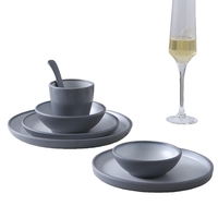 Ensemble de vaisselle en mélamine durable classique bicolore pour la restauration, idéal pour les hôtels et les cafétérias
