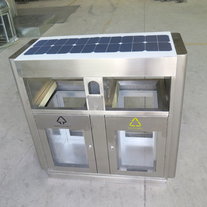 Thùng Rác Ngoài Trời Thông Minh Bằng Thép Không Gỉ Thùng Rác Thải Thương Mại Thùng Rác Tái Chế Có Thể Với Bảng Điều Khiển Năng Lượng Mặt Trời - Product Image 4