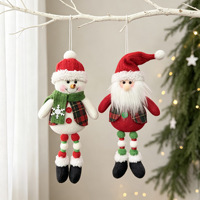 Ornements suspendus en tissu classiques Père Noël, Bonhomme de neige, Renne, Sapin de Noël – Décorations de Noël pour la maison, Fournitures de fête, Cadeau