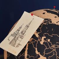Globe en liège Offre Spéciale décor de voyage carte du monde avec base en acier inoxydable artisanat en bois ornements pour la maison