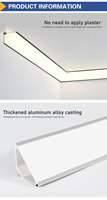 Profilé en aluminium en V pour plafond en plâtre, canal LED encastré, profilé en aluminium pour bande LED d'angle supérieure