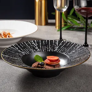 <span class=keywords><strong>Vaisselle</strong></span> colorée en relief écologique en gros <span class=keywords><strong>vaisselle</strong></span> en porcelaine chinoise noire et blanche ensemble de dîner en céramique <span class=keywords><strong>vente</strong></span> de <span class=keywords><strong>vaisselle</strong></span> - Product Image 5