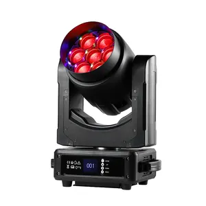 RGBW 4in1 7X40W + 42x0.2w RGB LED 무브 헤드 라이트 (줌 빔 워시 스트로브 포함) 무대 조명 DJ 조명