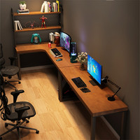 Bureau d'angle en bois massif bibliothèque combinaison maison étudiant chambre bureau bureau en forme de L bureau ordinateur bureau coin