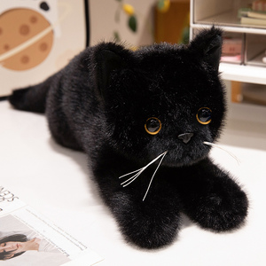 Peluche de Gato Acostado Realista <span class=keywords><strong>con</strong></span> Diversos Patrones a Rayas, Características Vívidas y Adorables, Decoración Perfecta y Regalo Ideal para Amantes de los Gatos - Product Image 4