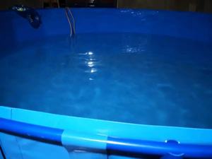 บ่อเลี้ยงปลาพลาสติกผ้าใบกันน้ำสีน้ำเงินพร้อมกรอบบ่อปลาทรงกลมพับได้ - Product Image 4