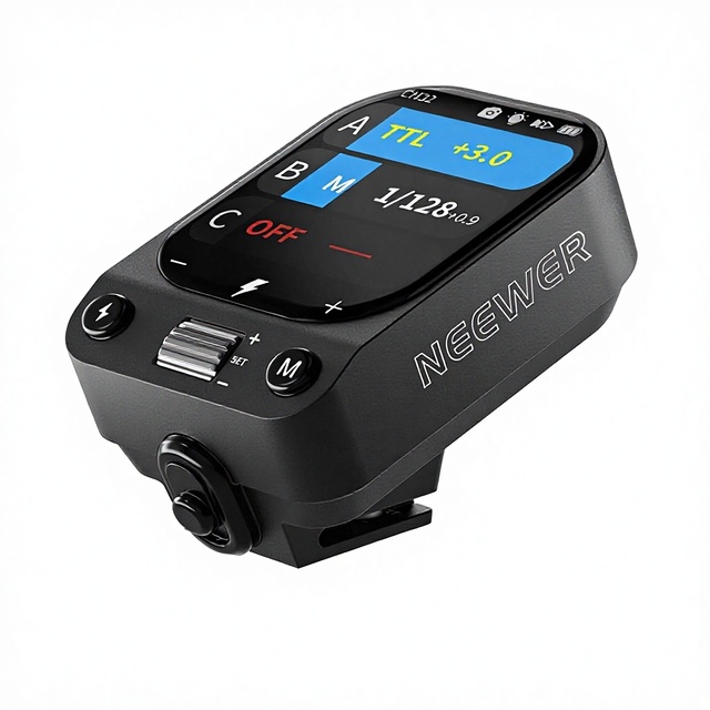 NEEWER QZ-N TTL Wireless Flash Trigger Transmitter for Cams 1/8000s HSS 1000mAh Battery OLED Touchscreen 2.4G Q System