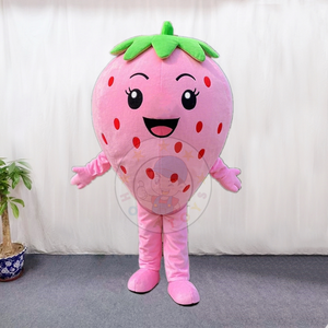 ホラーピンクのイチゴのマスコット衣装大人 - Product Image 1
