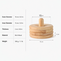 Dessous de verre en bouleau naturel, résistant à la chaleur. Rond, avec logo personnalisé. Idéal pour cuisine, hot pot et tasses