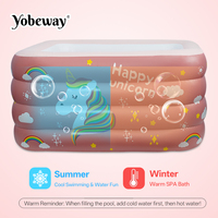 Baignoire gonflable pour bébé Yobeway avec pompe intégrée, 3 compartiments à air en PVC, impression personnalisée et piscines gonflables