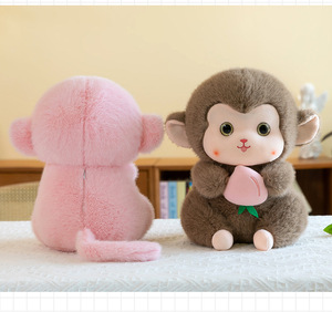 Simpatico Giocattolo a Forma di <span class=keywords><strong>Scimmietta</strong></span> con Pesca, Peluche Decorativo per la Casa - Product Image 3