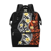 Sac à dos promotionnel personnalisé à imprimé polynésien grande capacité pour femme/maman, en polyester avec fermeture éclair, marque Jingpu, poignée supérieure imprimée