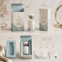 Étiquettes personnalisées pour flacons de peptides avec boîte, ensemble d'autocollants pour petits flacons, emballage pour échantillons cosmétiques, service d'impression OEM