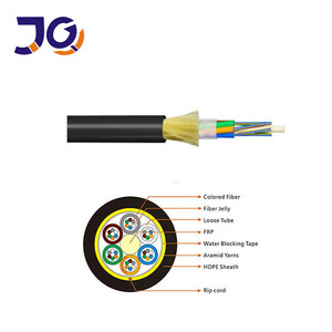 Câble ADSS G652D extérieur autoportant à gaine simple, <span class=keywords><strong>conducteur</strong></span> blindé torsadé -40~+70°C, 24/48 fibres - Product Image 1
