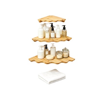 Wooden <b>Floating</b> Corner Shelf 3 Tier Wall Mount Storage Rack For Plants Photo <b>Frames</b> Bathroom Living Room Kitchen - Product Image 5