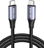 Kabel Data Pengisian Cepat 2m Tipe C ke Tipe C USB3.2 Gen 2 10Gbps Berlapis Pelindung untuk Komputer.