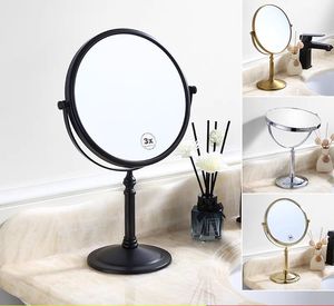 Châu Âu Vàng Máy Tính Để Bàn Mỹ Phẩm Gương Hai Mặt Mặc Quần Áo Đám Cưới Công Chúa Gương 3x Độ Phóng to Di Động Vẻ Đẹp Gương - Product Image 6