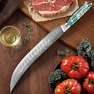 10 "pouces De Luxe En Acier Damas Long Couteau À <span class=keywords><strong>Jambon</strong></span> Japonais En Acier VG-10 Poitrine Tranché Rasoir Sharp Cuisine Chef Couteau Abalon Naturel - Product Image 6