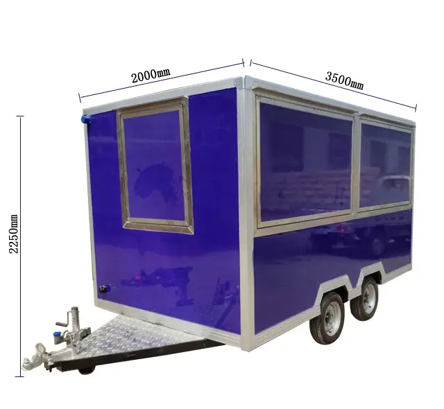 Oriental Shimao Group 2022 Hot Sale Commercial Catering Cart Square Food Trailer with Full Kitchen equipment in Europe