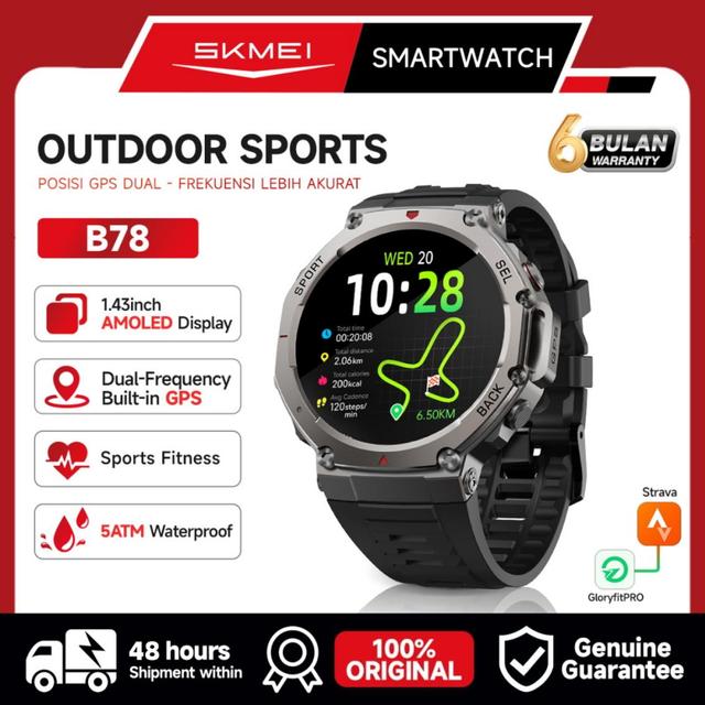 SKMEI&BOZLUN 2026 1.43inch AMOLED  Sport GPS Relojes Smart Watch BT Call Altitude Compass Android Smartwatch B78 Smartwatches