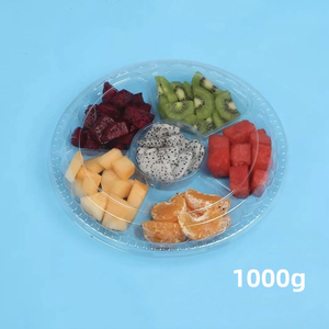 Meyve gıda depolama götürmek için 6 bölmeli sebze ambalaj ile 1000g tek kullanımlık yuvarlak plastik salata kabı - Product Image 3