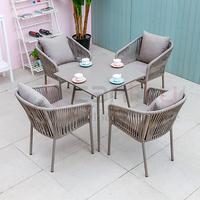 Ensemble table et chaises de jardin d'extérieur en aluminium avec corde élégante Prix