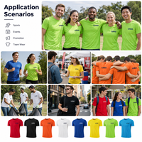 T-shirt de performance à séchage rapide, logo personnalisé, évacuation de l'humidité, tee-shirt athlétique, vente en gros, vêtements de travail d'équipe, OEM