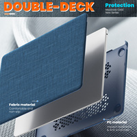 Cove de protection pour ordinateur portable en tissu durable bleu marine avec support magnétique pour Mac Book Air 13 2018/2020 modèle A2337 M1 A2179 A1932
