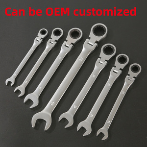Clé à cliquet flexible OEM Cr-V 6-22 mm, finition chrome satiné, clé combinée pour mécanicien - Product Image 5
