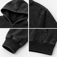Sweat-shirt à capuche oversize unisexe en coton épais avec motif tête de mort délavé à l'acide, style streetwear