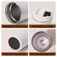 380ml 510ml Tasse à café en acier inoxydable avec couvercle LED Gobelet à double paroi isolé sous vide pour eau thé lait Tasse personnalisée